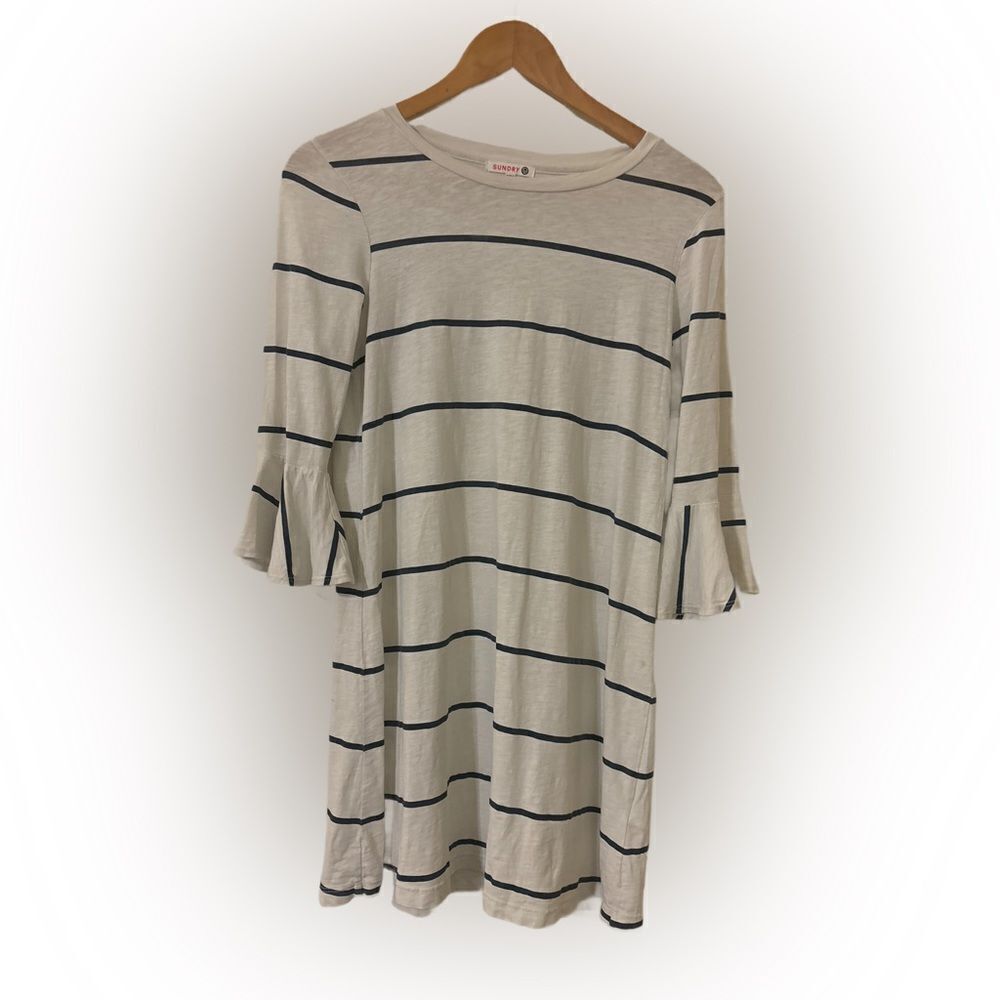 Sundry Bell Sleeve Striped Dress